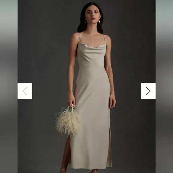 Brand new BHLDN size Champagne midi dress